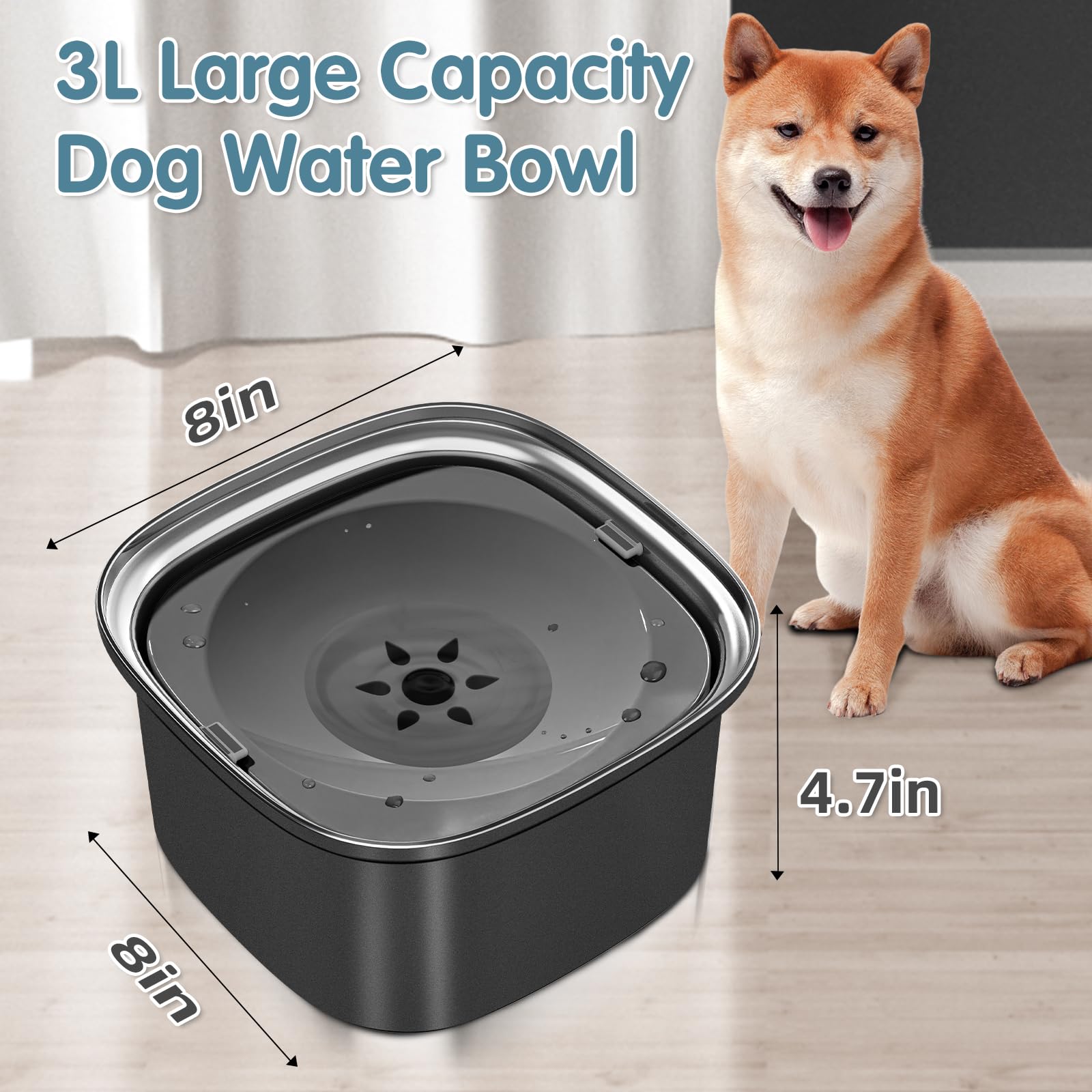 UPSKY bebedero para perros, capacidad 101 onzas, ideal para salidas largas.