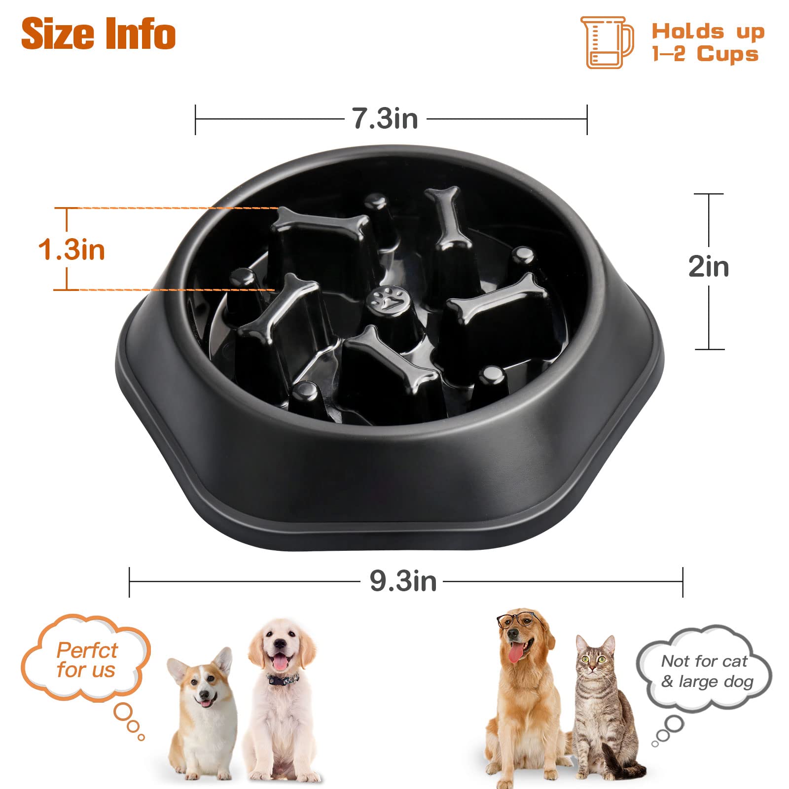 UPSKY comedero lento para perros, diseño interactivo para mayor estimulación durante las comidas.