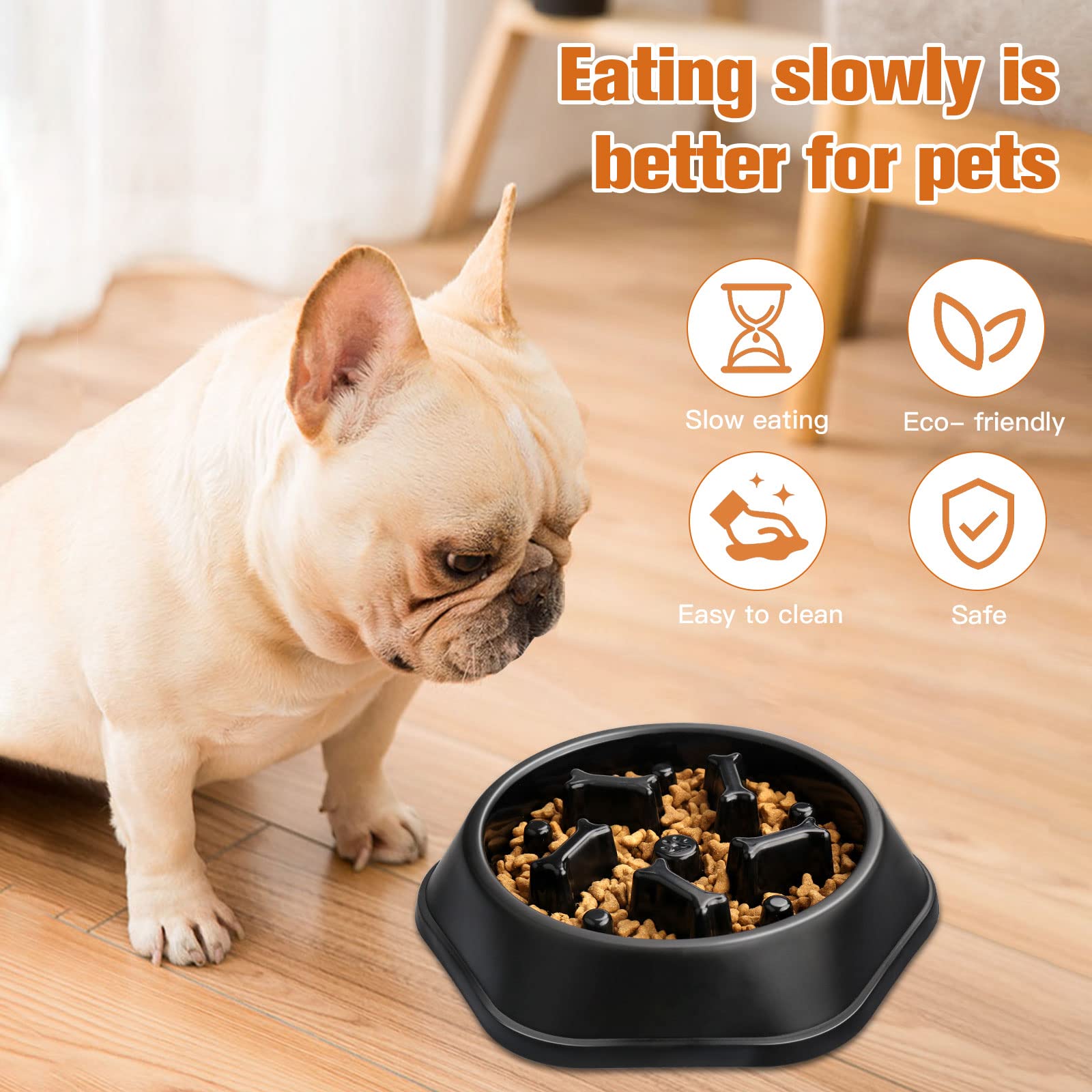 UPSKY comedero lento, opción ligera para perros medianos, ideal para comidas pausadas.