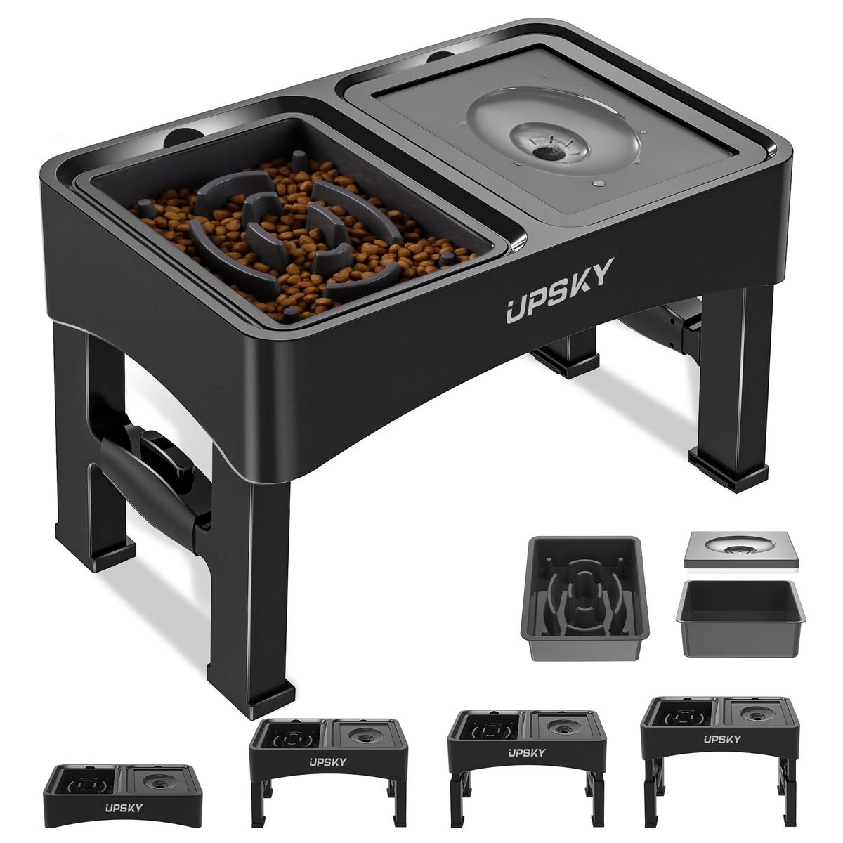 UPSKY 2en1 cuencos elevados para perros con altura ajustable.