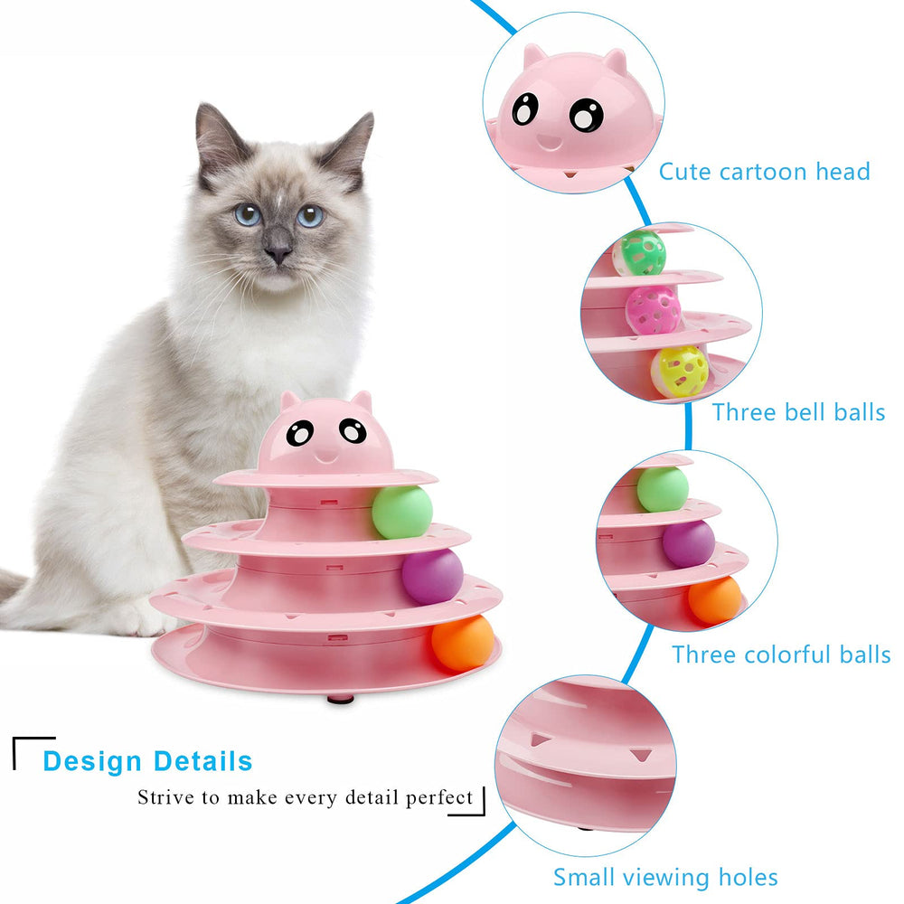 Upsky jouet pour chat à plateau rotatif sur tapis anti-glisse pour stabilité.