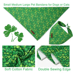 Diseno trébol alegre de bandana UP URARA PUP, accesorio de moda para perros.