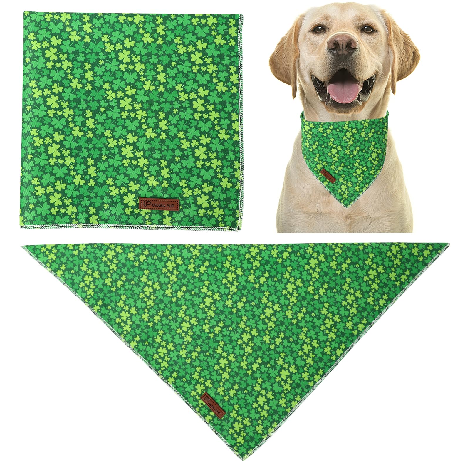 Bandana verde de San Patricio UP URARA PUP, regalo perfecto para mascotas.