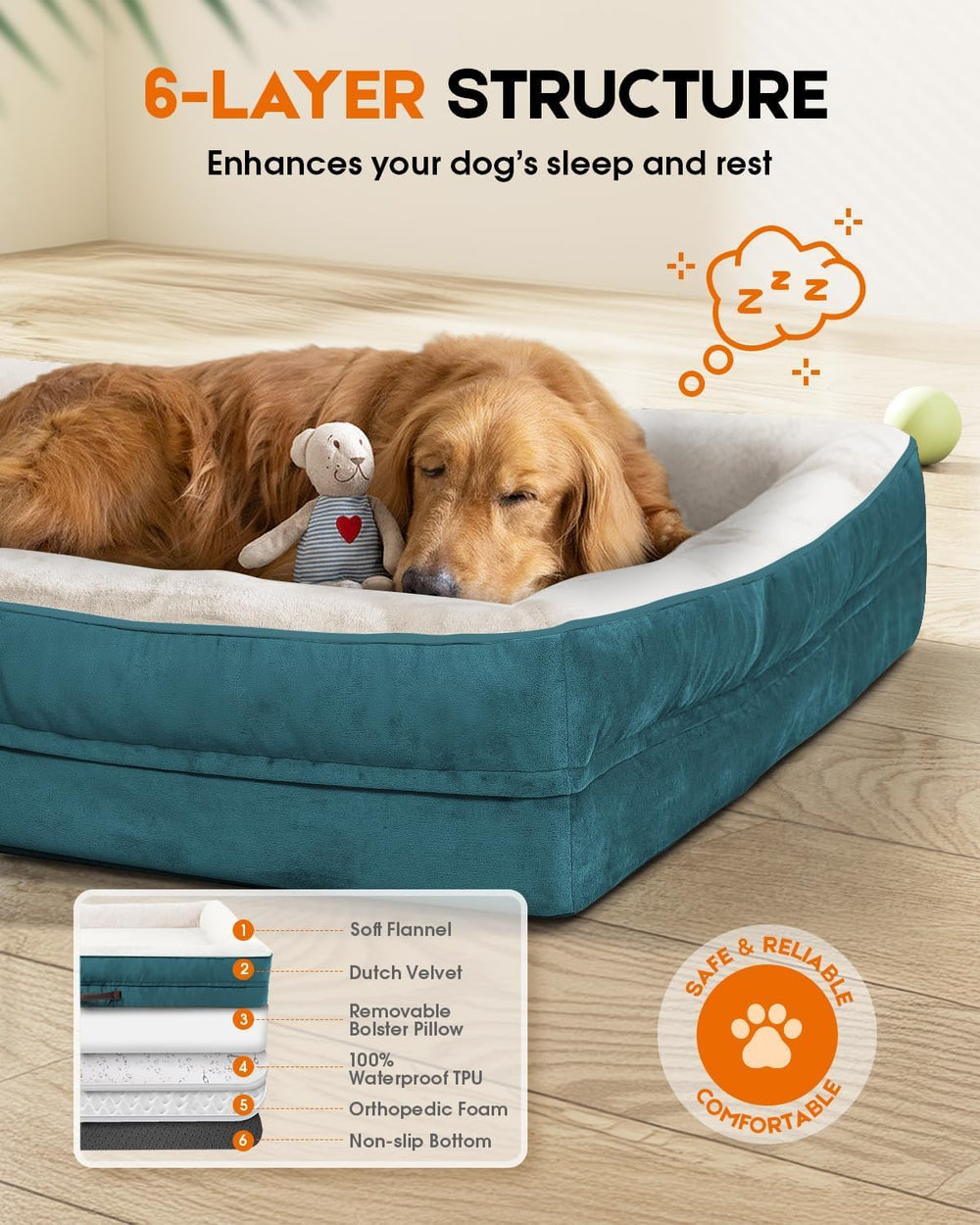 Upvilla cama-perro base-antideslizante mantiene estable la siesta o juego.