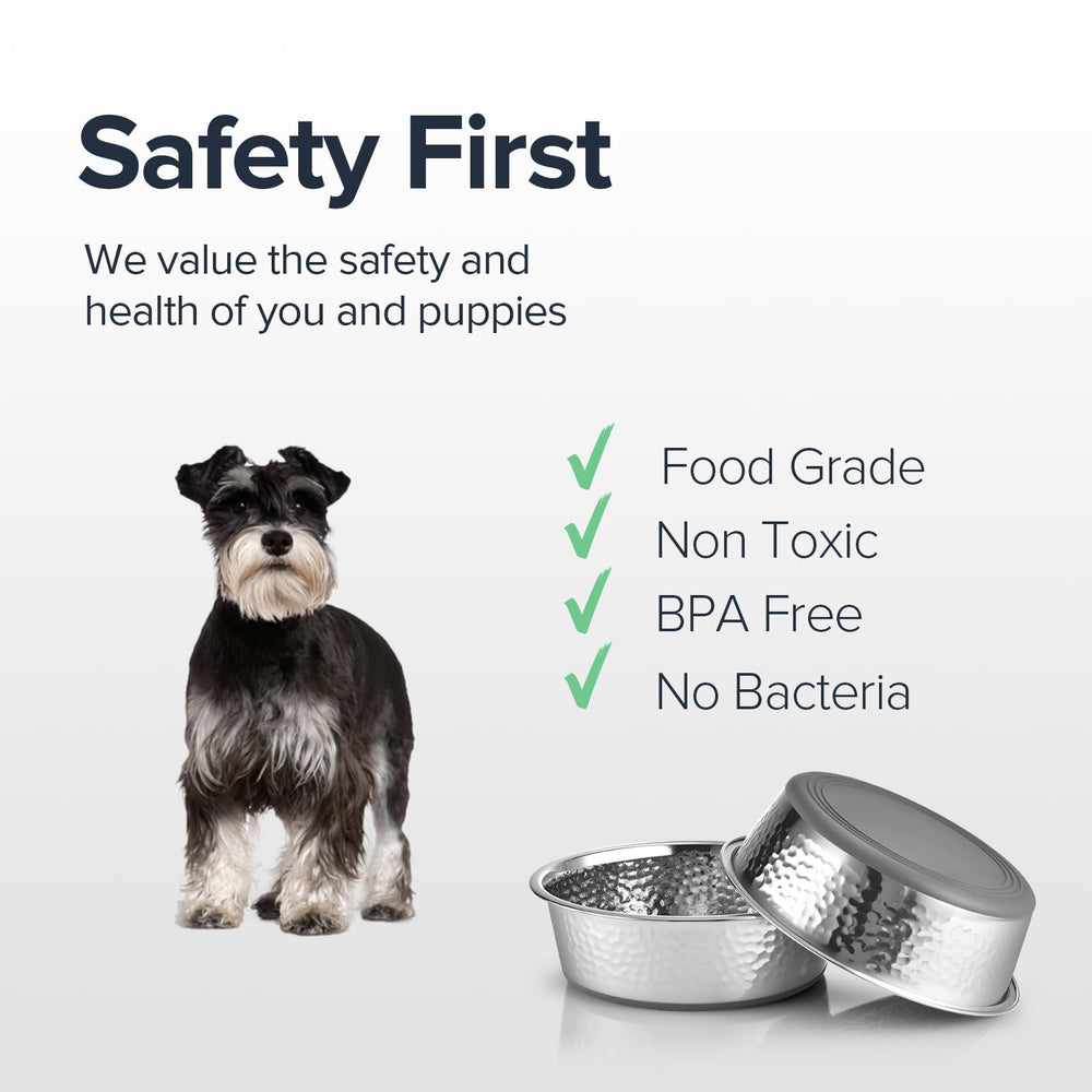 Bol URBUDDIES chien acier inox antidérapant, fond caoutchouc pour stabilité au sol.