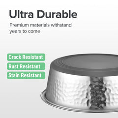Bol URBUDDIES robuste en acier inox, résistance durable pour croquettes et eau.