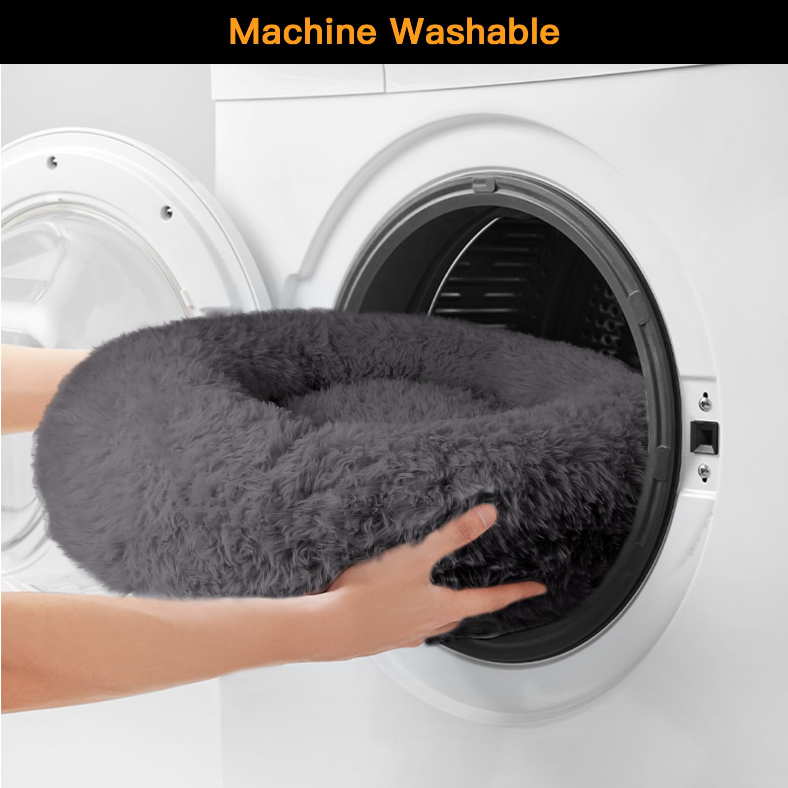 URGVANZ PET cama para perro grande, lavable a máquina para limpieza rápida.