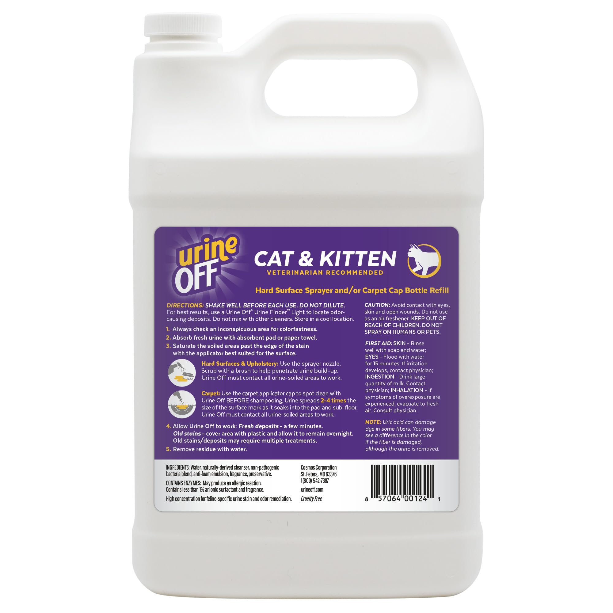Urine Off: aplicación en alfombra para eliminar olor de orina.
