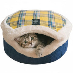 Urnat Cueva para Gato: vista exterior con acabado amarillo y refugio seguro