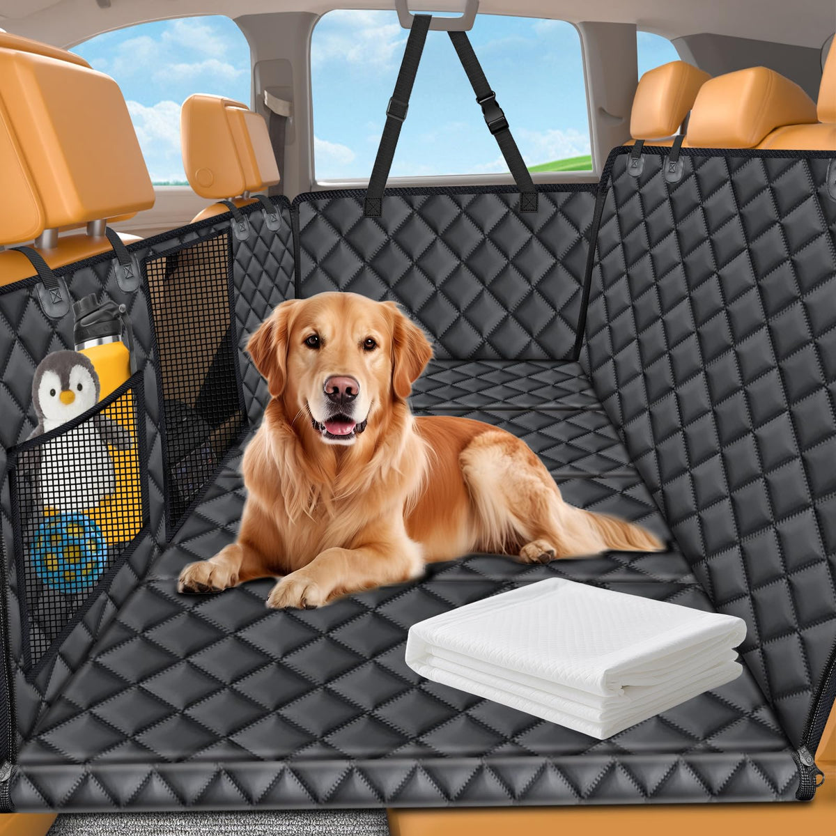 URPOWER cubre asiento trasero impermeable para perros, manteniendo el interior limpio