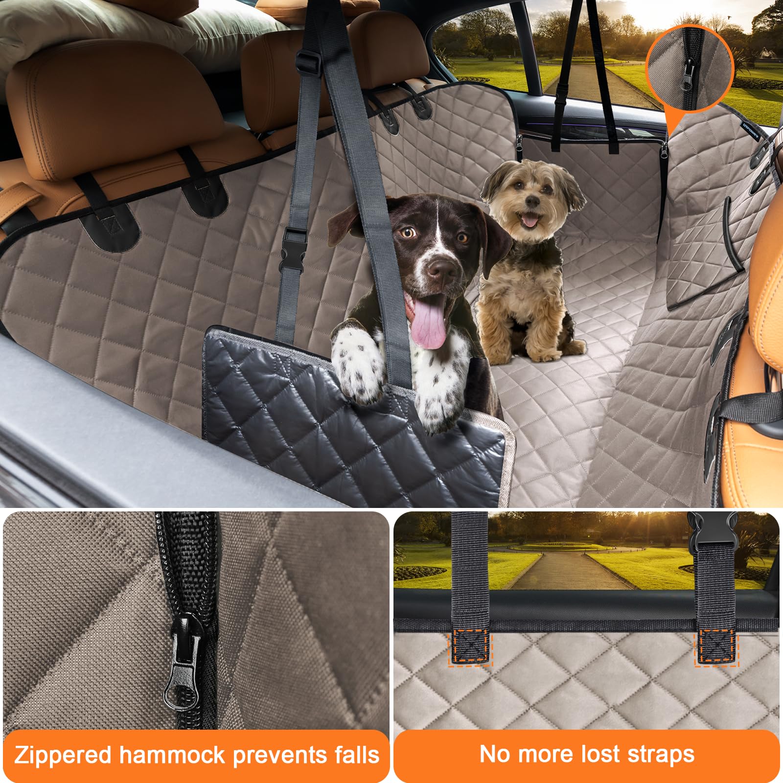 URPOWER funda trasera en modo banco, ideal para viajes en familia.