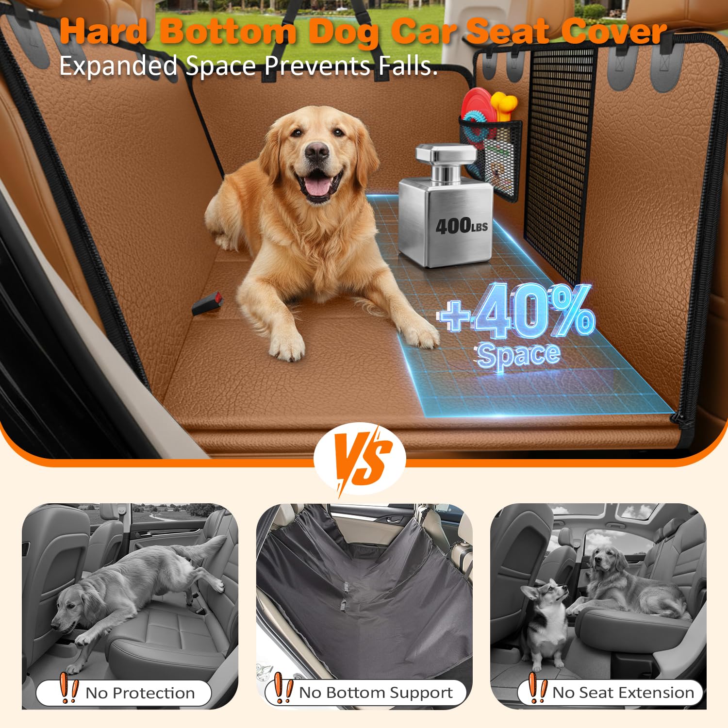 URPOWER hamaca de asiento trasero para perros mantiene a la mascota segura y cómoda