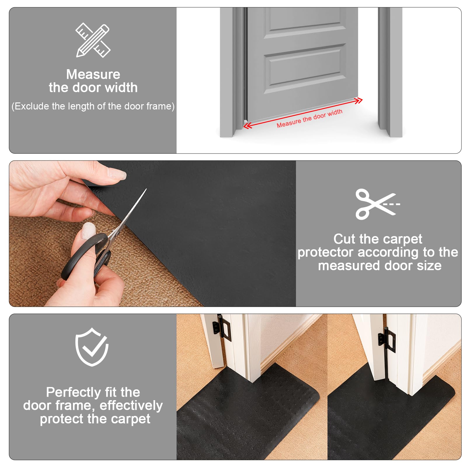 Diseño ajustable con corte fácil de Uross para puertas de distinto ancho.