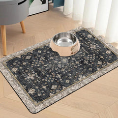 Usnfhcaw alfombra para comida de gatos, mantiene área de comida limpia.