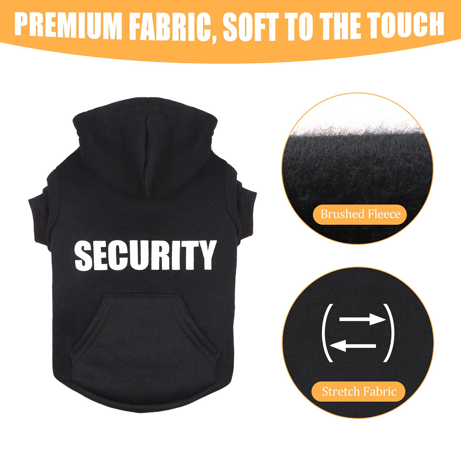Uteuvili sudadera con bolsillo y impresión de seguridad, ideal para interacción y paseos.