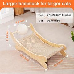 UUig estructura de madera natural brinda soporte estable para gatos de hasta 40 libras.
