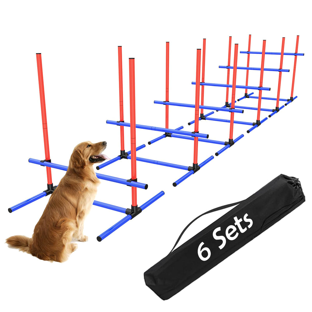 Uzpomel seis piezas saltos-agilidad-perros en acción para entrenamiento en casa.