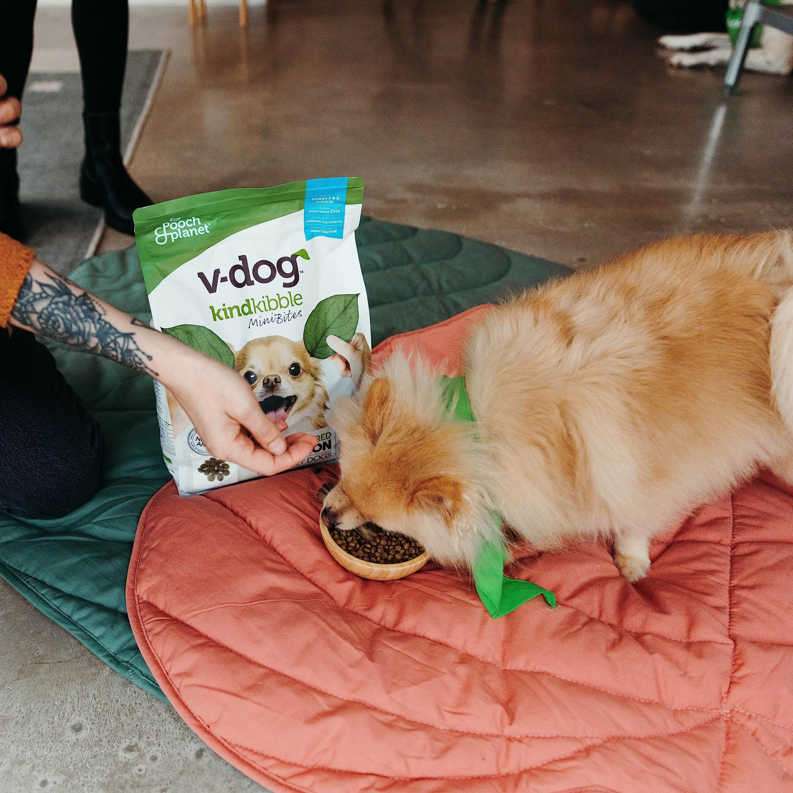 Taurina añadida en V-dog para apoyar la nutrición general.