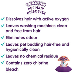 Ciclo caliente para activar la disolución de pelos con Vamoosh