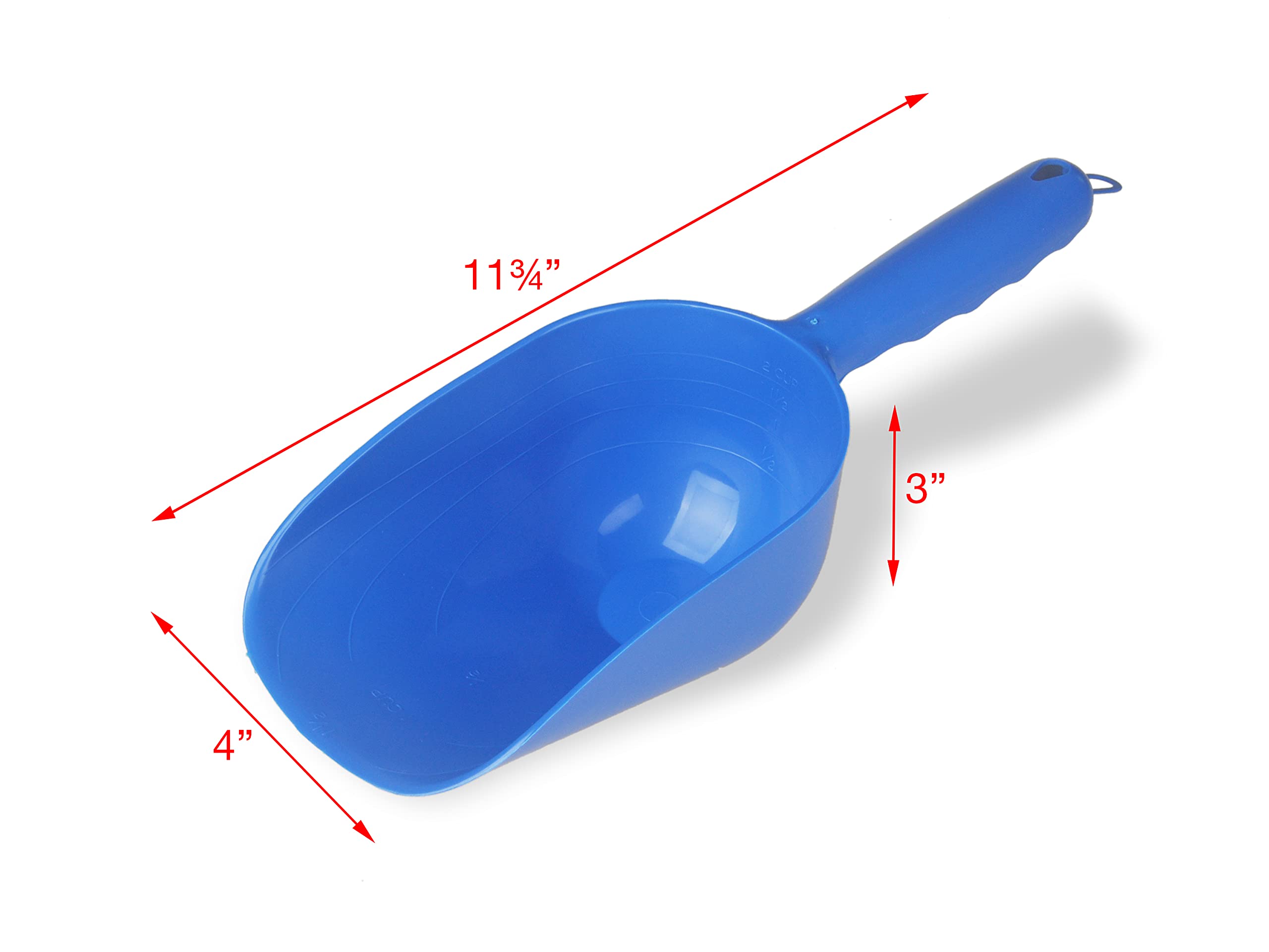 Cuchara Van Ness azul para medir alimento, ayuda a evitar desperdicio y simplifica la rutina.