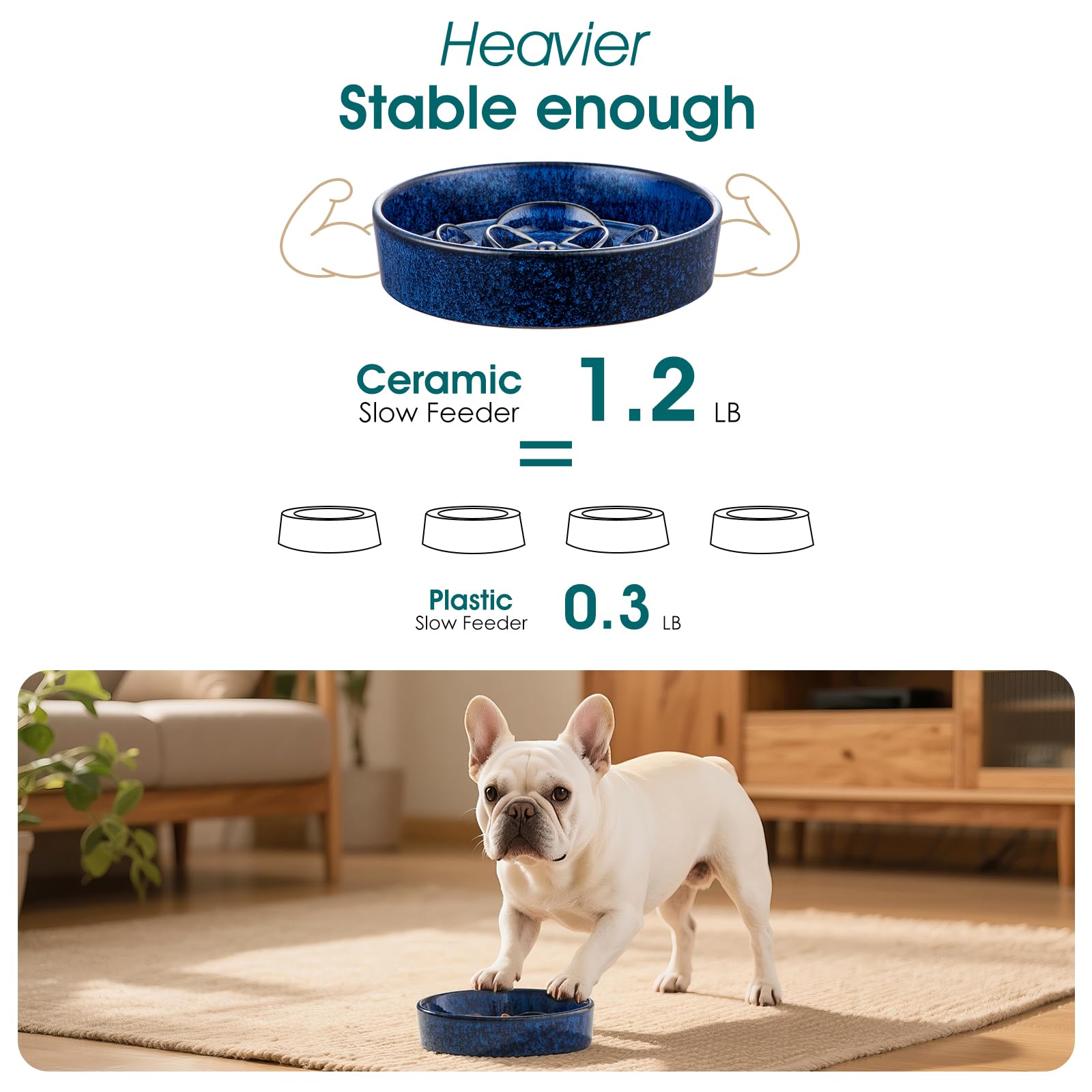 Apto para perros y gatos pequeños que comen rápido