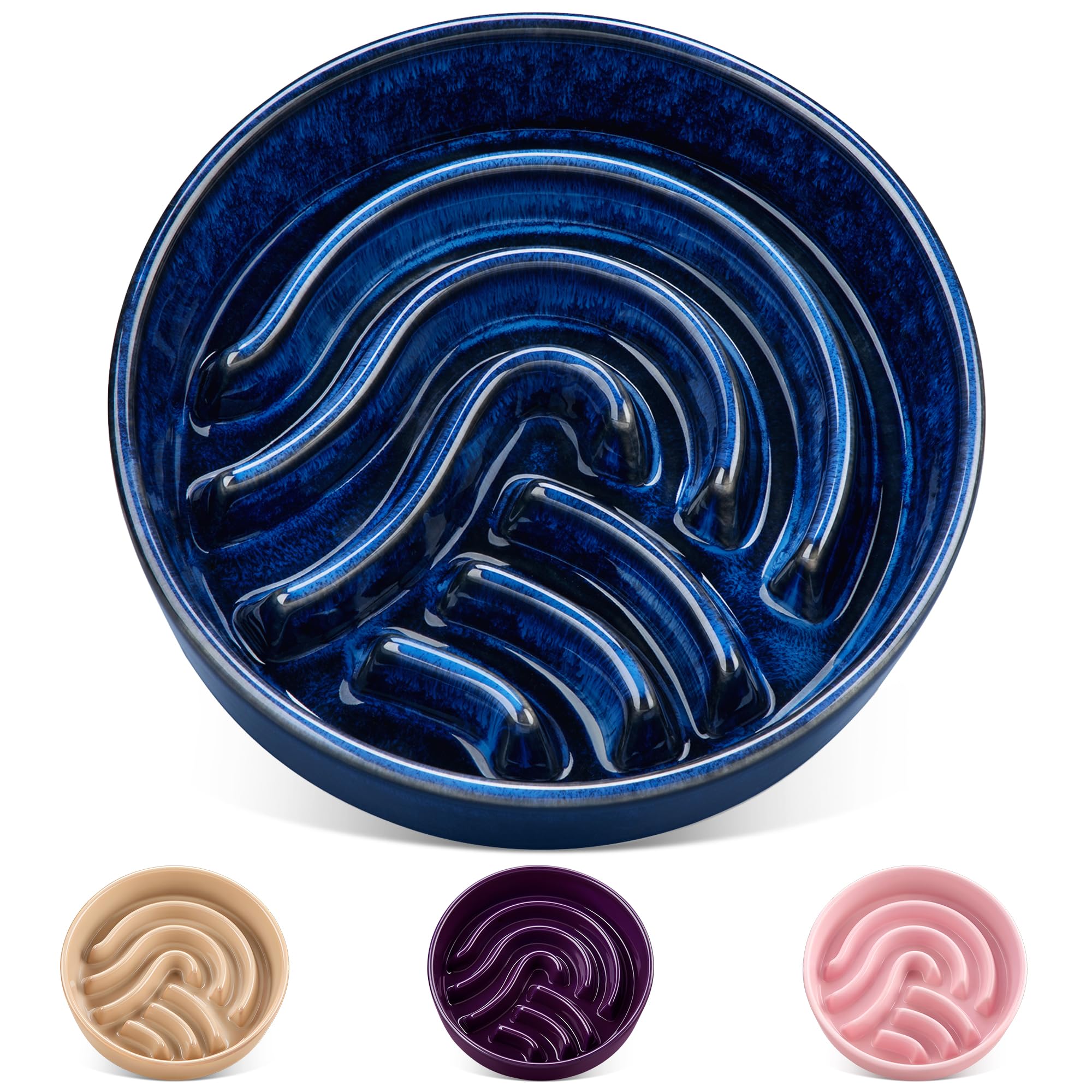 Vancasso cuenco cerámico con laberinto lento para perros grandes fomenta alimentación pausada