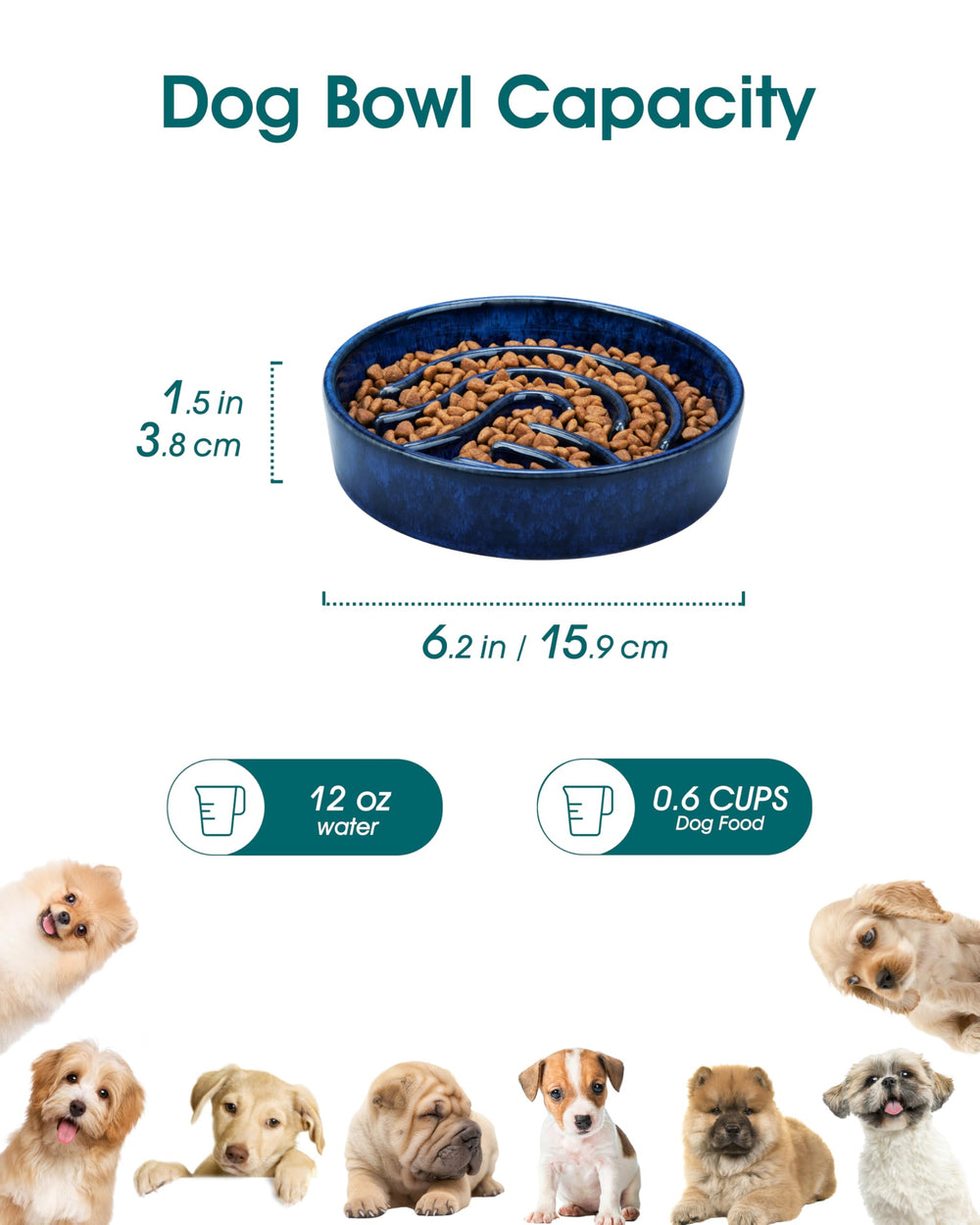 Vancasso diseño laberinto para comer lento estimula la mente del perro.