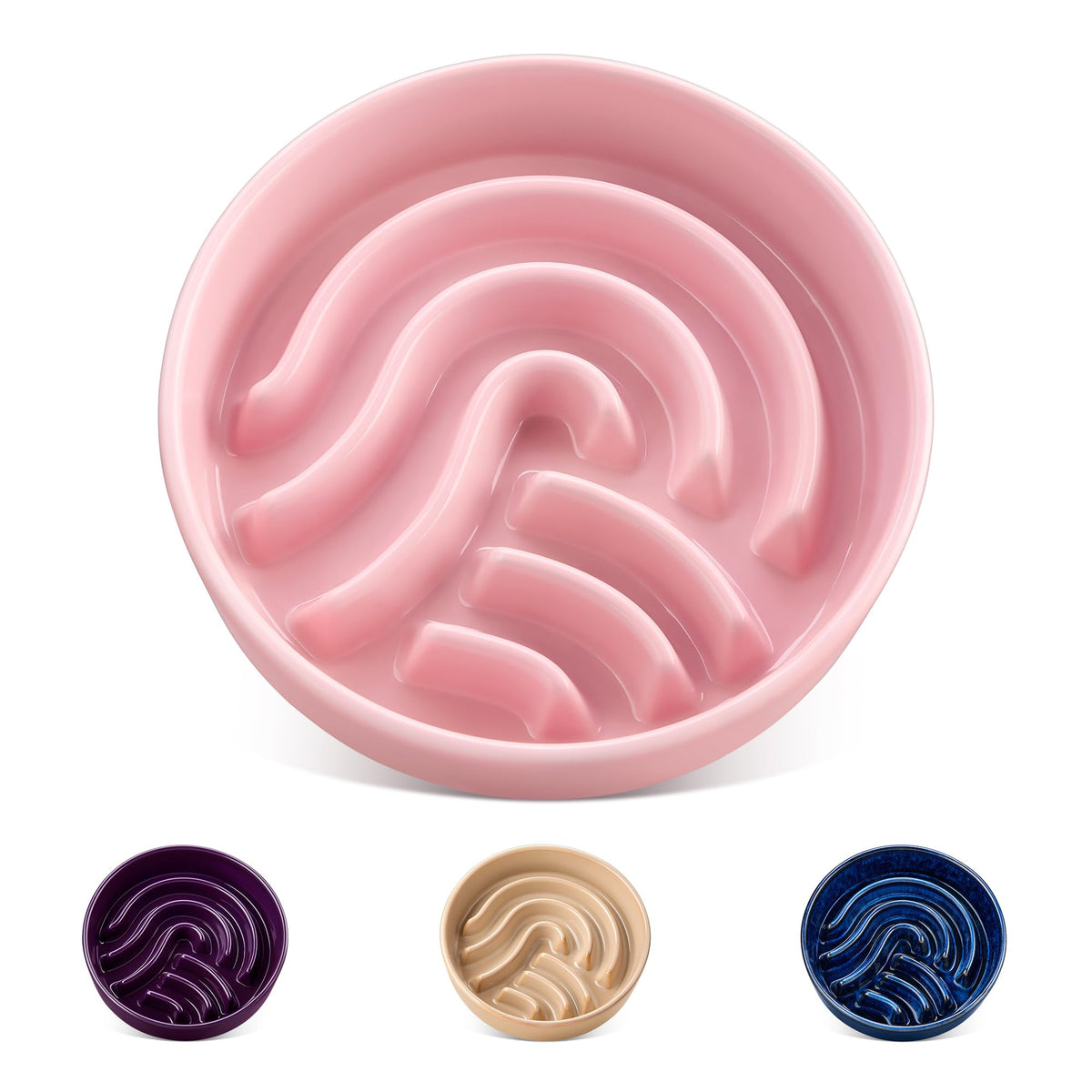 Vancasso cuenco lento de cerámica rosa con diseño en laberinto
