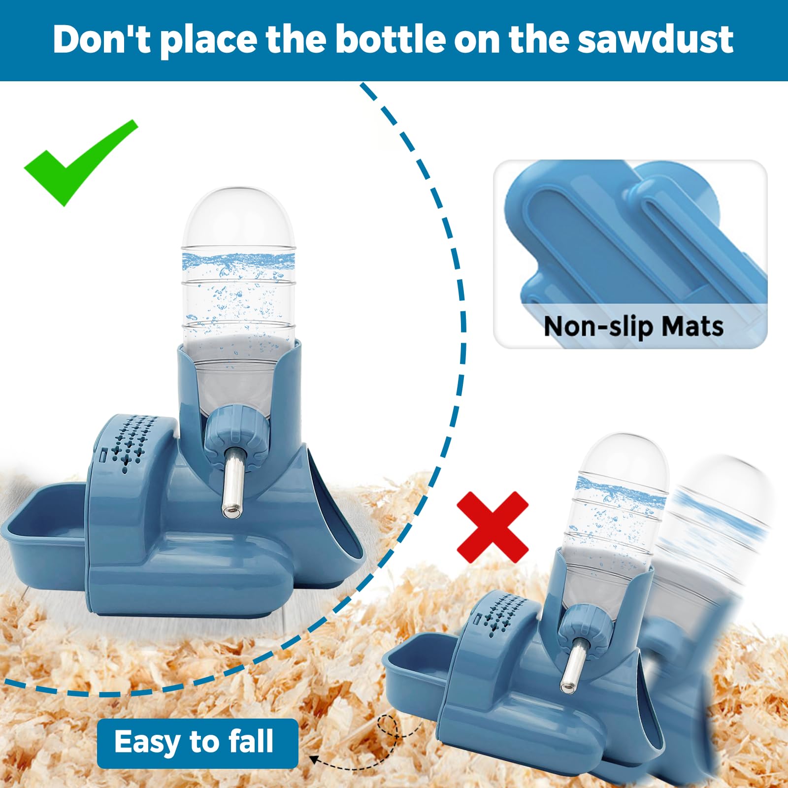 Vannon dispensador de agua para hámster, 120 ml, relleno fácil.