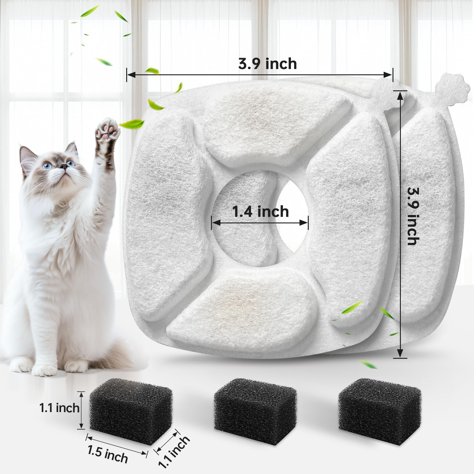 Kit VANVE para fuente de gatos, agua fresca constante
