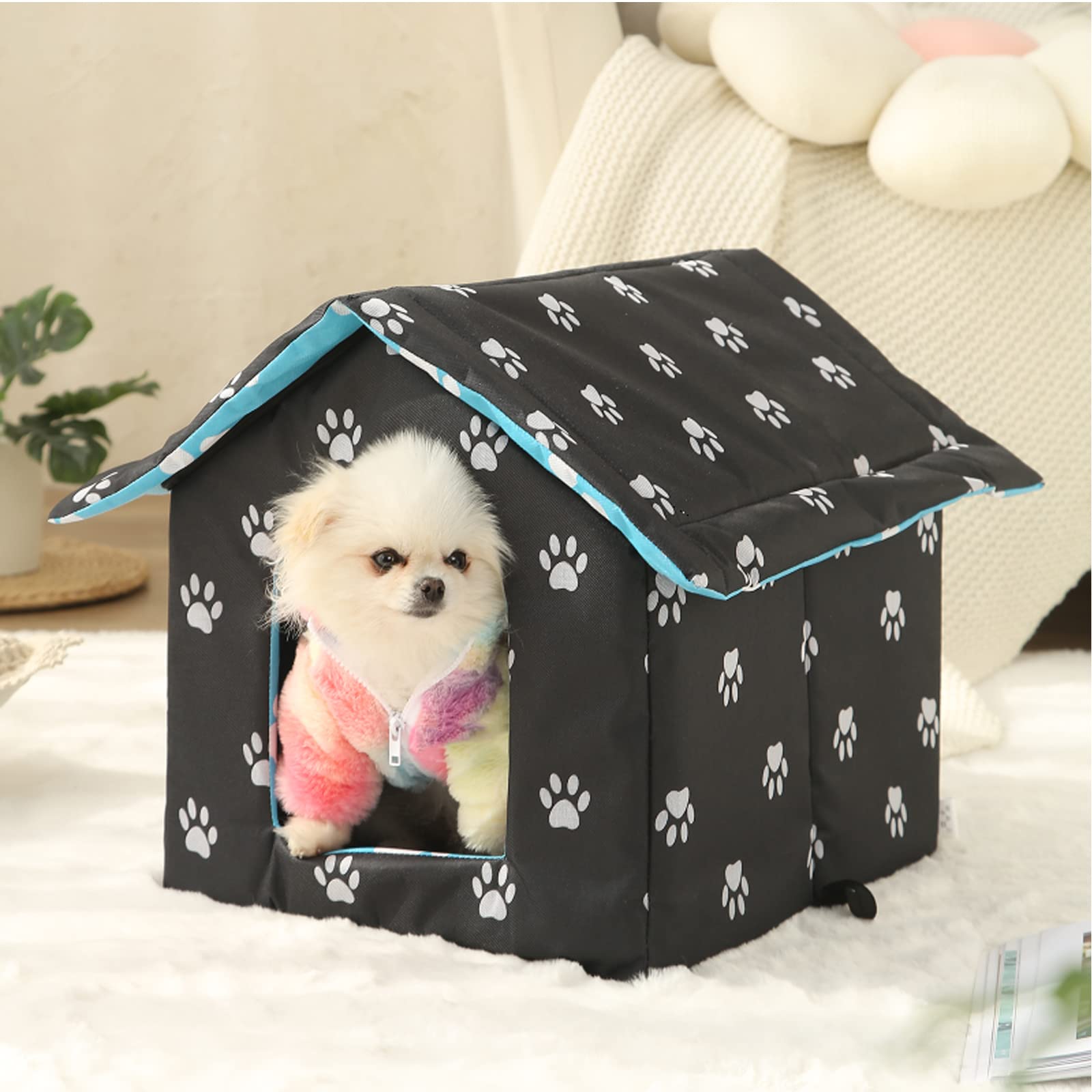 Varmtor casa gato exterior plegable facilita limpieza y almacenamiento.