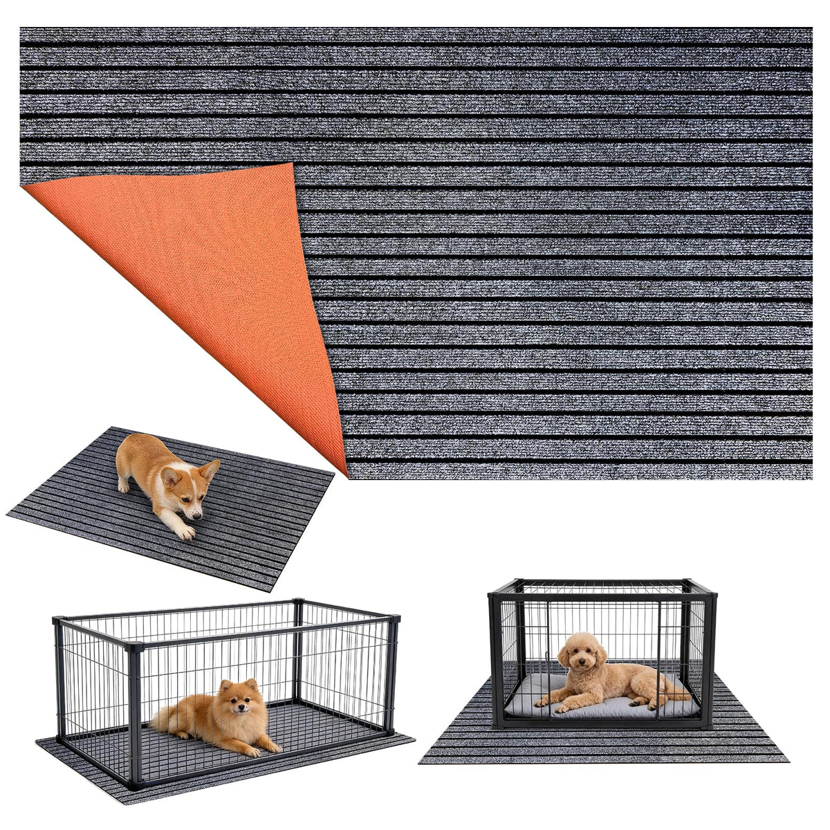 Alfombra varrisin para jaula de perro: protección impermeable y limpieza rápida.