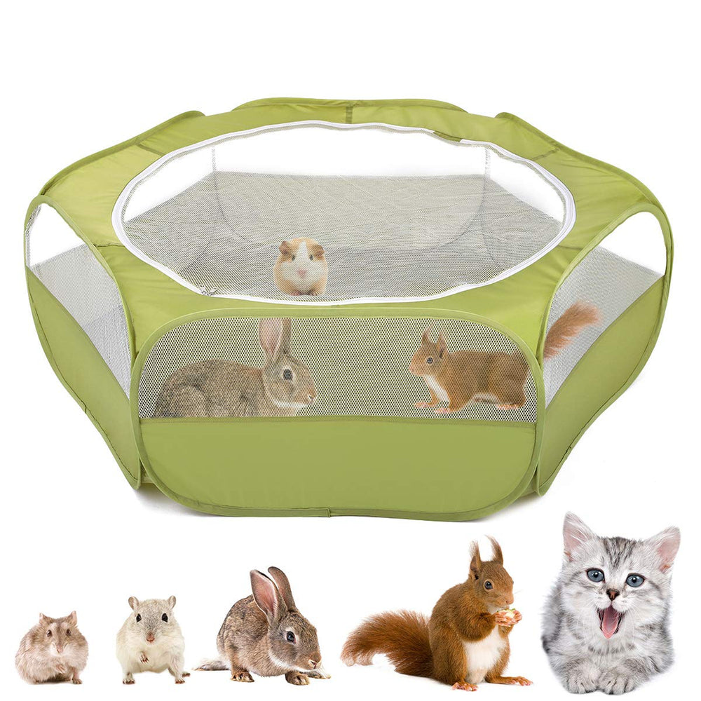 VavoPaw jaula-juego-mascotas-pequenas-interior-avocado-verde segura y cómoda.