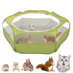 VavoPaw jaula-juego-mascotas-pequenas-interior-avocado-verde segura y cómoda.