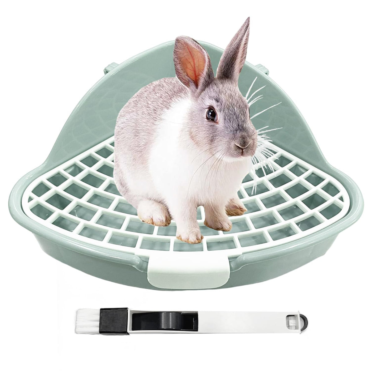 Vayinana Litter Box esquina para conejos, facilita el entrenamiento en la jaula.