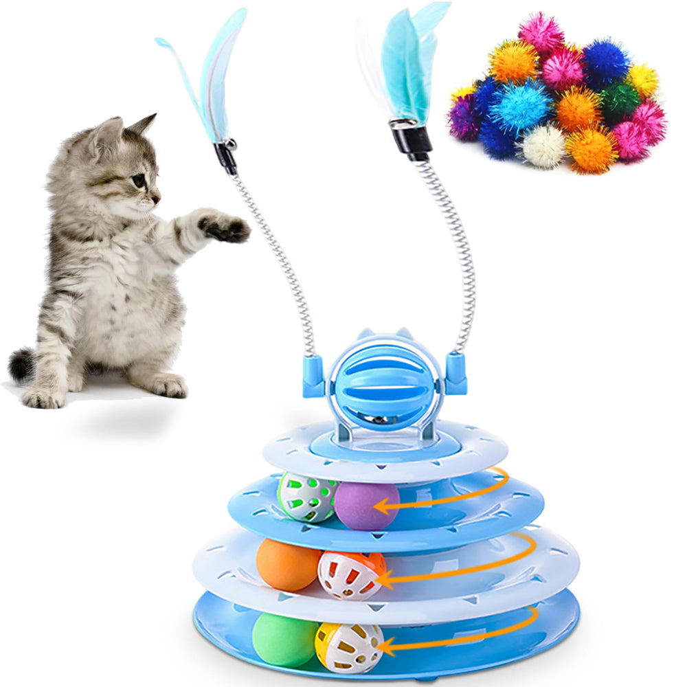 Vealind Juguete Gatos Rodante 4 Niveles para estimulación y juego diario.