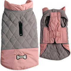 Vecomfy abrigo reversible para perro grande rosa y gris, dos caras para mayor versatilidad