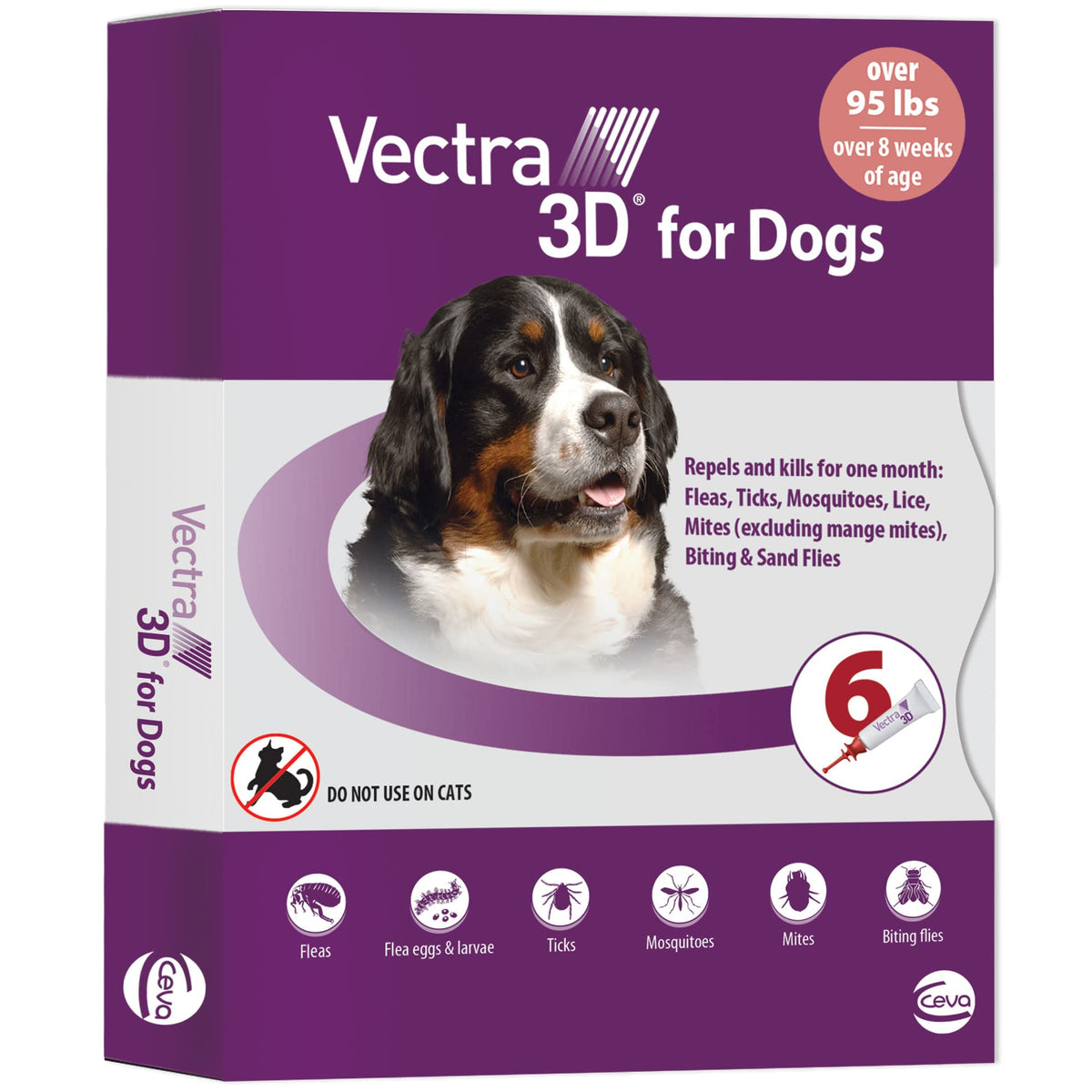 Vectra 3D: aplicación tópica extralarga para perros XXL, protección continua.
