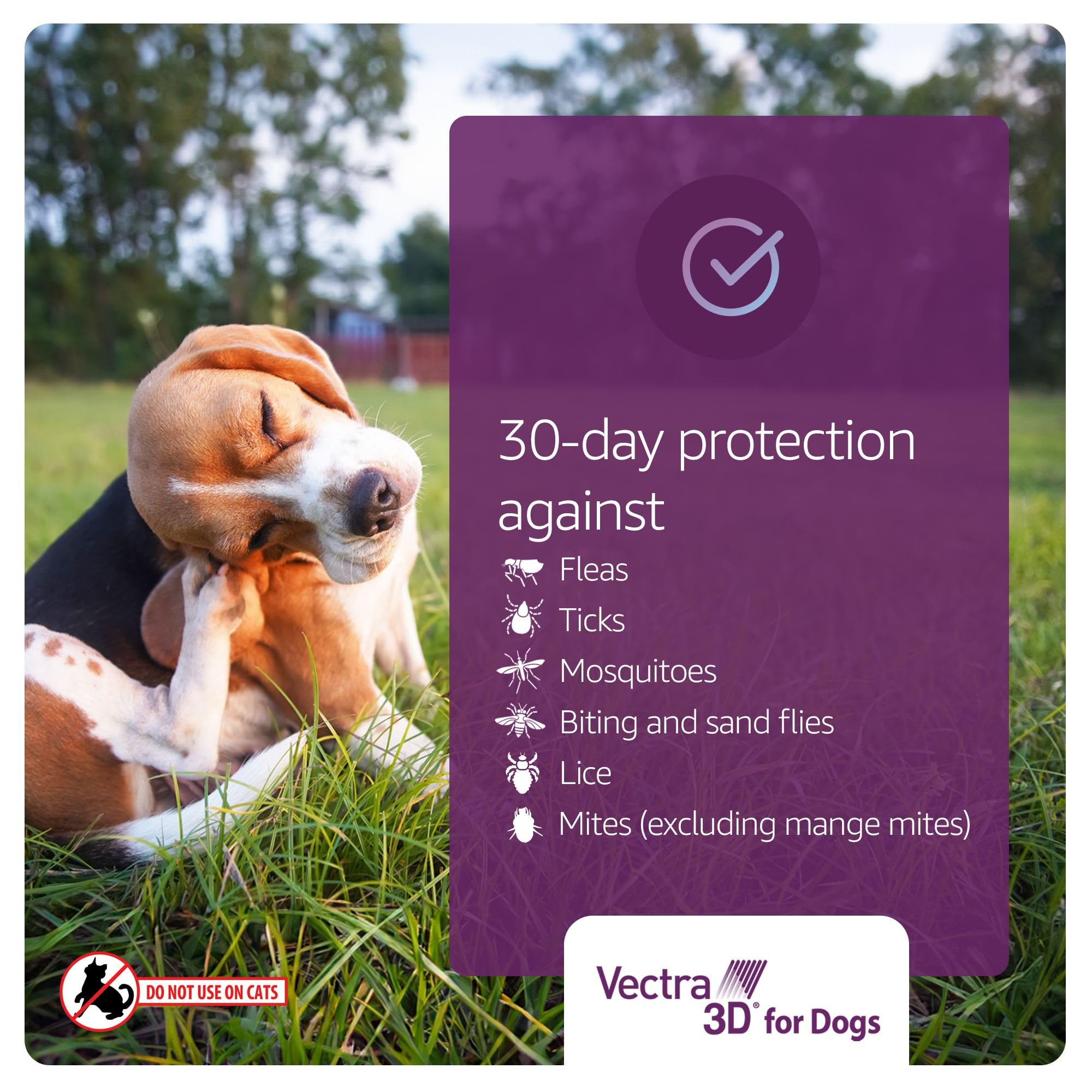 Vectra 3D para perro extra pequeño, repele pulgas, garrapatas y mosquitos sin mordida.