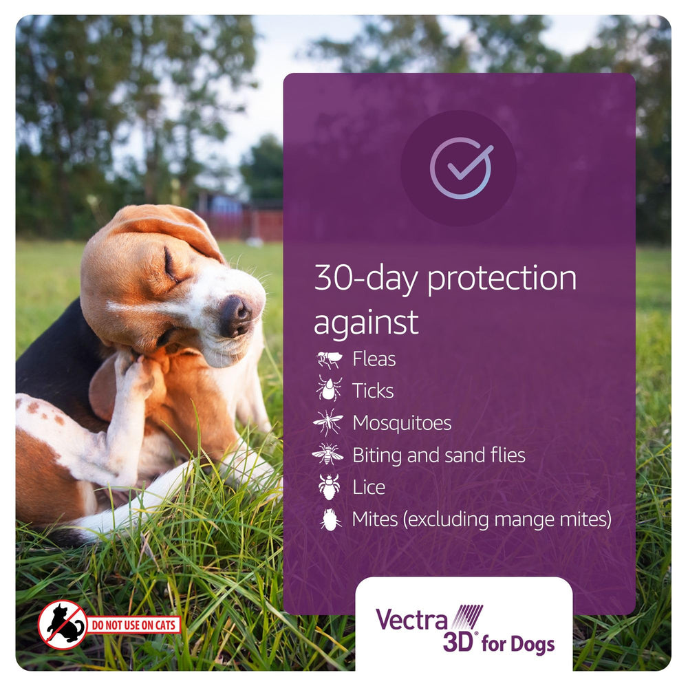 Vectra 3D para perro extra pequeño, repele pulgas, garrapatas y mosquitos sin mordida.