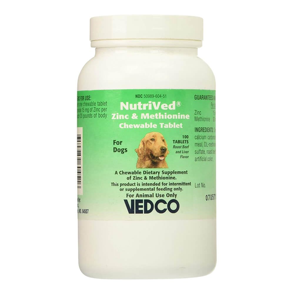 Vedco NutriVed Zinpro para perros, tabletas masticables, apoyo diario de zinc para la salud general