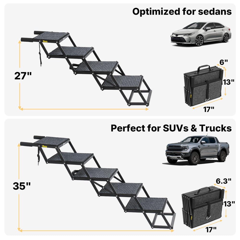Escaleras para perro en coche de Veehoo, superficie antideslizante para subir con seguridad.