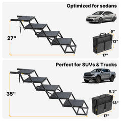 Escaleras para perro en coche de Veehoo, superficie antideslizante para subir con seguridad.
