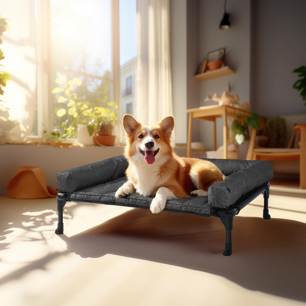 Cama elevada Veehoo fácil de limpiar para mantenimiento rápido.