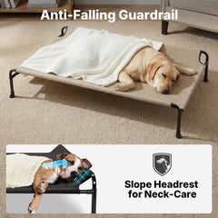 Cama Veehoo de malla transpirable mantiene al perro fresco.