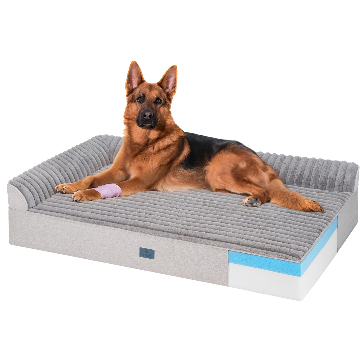 Cama ortopédica Veehoo para perro grande con espuma viscoelástica que alivia articulaciones.