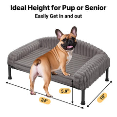 Cama para perro Veehoo con bordón lateral ofrece seguridad y apoyo del cuello.