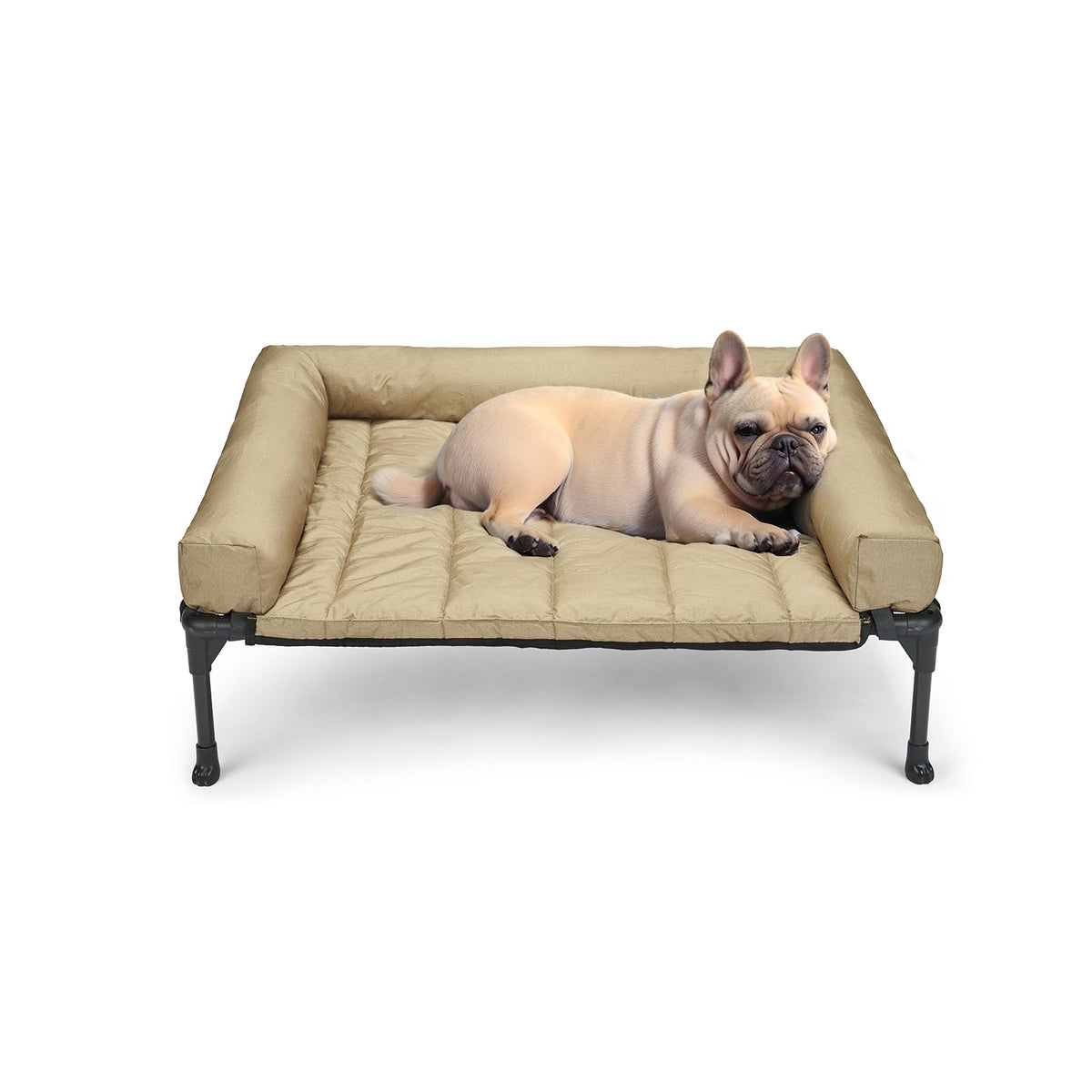 Cama para perros de Veehoo elevada, vista general con malla Teslin para mayor ventilación.