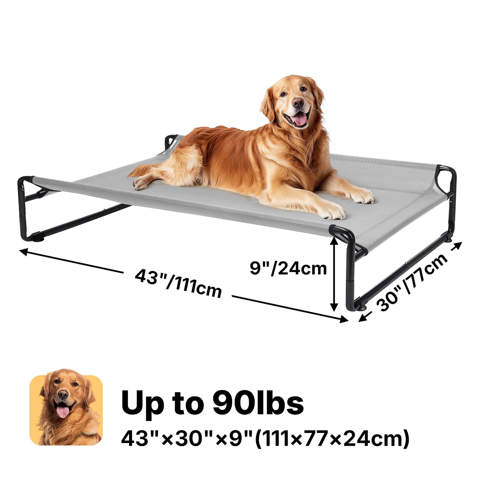 Cama Veehoo elevable apta para interior y camping para mascotas
