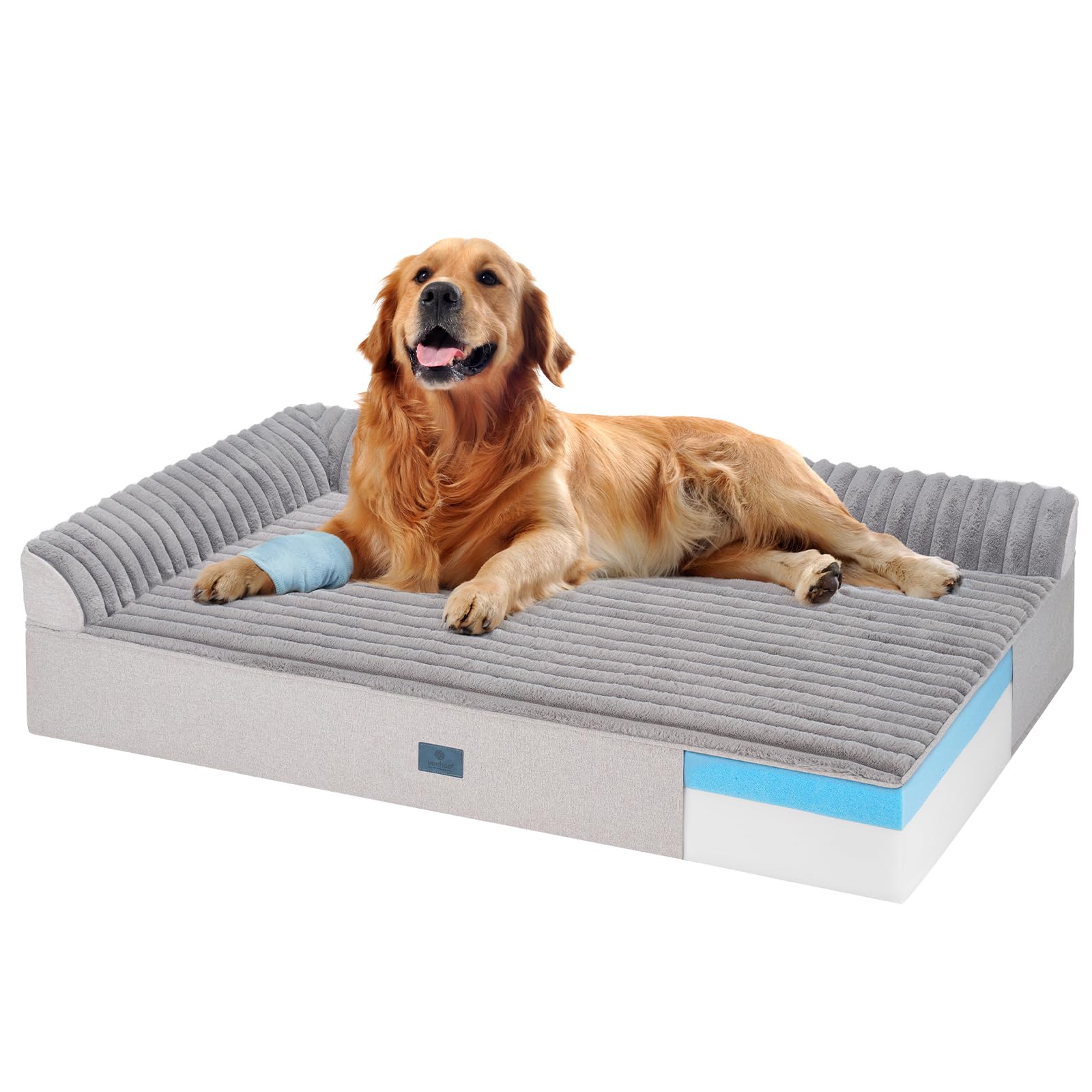 Cama ortopédica Veehoo para perros grandes con espuma de memoria.